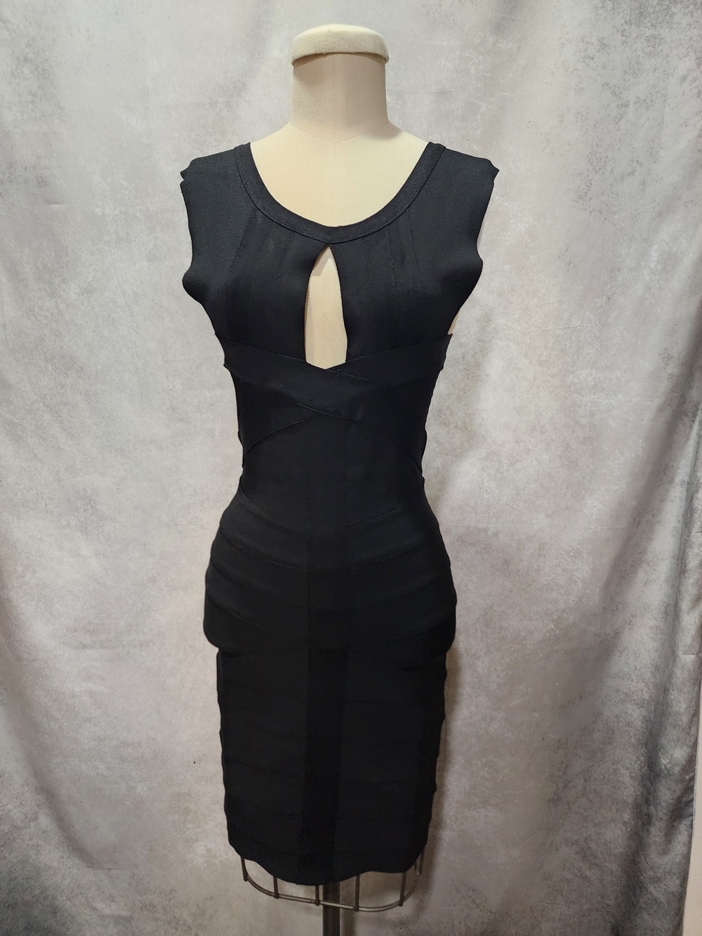 Herve Leger Bodycon Bandsge Dress with Keyhole Detail